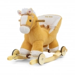 Cheval à bascule avec mélodie et roulettes Milly Mally Polly marron clair