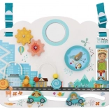 Tableau sensoriel actif en bois Enfants du monde