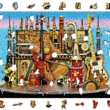 Puzzle en bois recto-verso WOODEN CITY Château musical 2-en-1, 1010 pièces