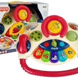 Volant interactif pour enfants avec petit piano, sons d'animaux et téléphone