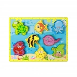 Puzzle en bois à encastrer monde sous-marin