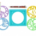ensemble Inspiro pour dessin spiralé avec gabarits et stylo à six couleurs