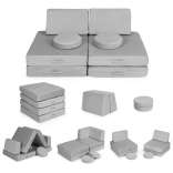 grand canapé modulable pliable pour enfants, 8 coussins moelleux – gris ECOTOYS