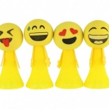 Balle sautante en mousse smiley 10 cm – assortiment d’emoticônes, boîte de 24 pcs