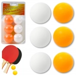 Balles de ping-pong blanches et orange, lot de 6