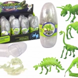 Squelette 3D lumineux de mammouth dans un œuf en plastique