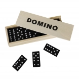 Domino en bois dans une boîte