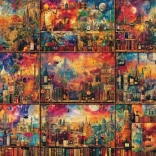 Puzzle Voyage avec livres et vin 2000 pièces