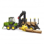Bruder transporteur de bois John Deere 1210E avec grue 1:16