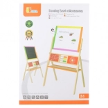 Tableau pour enfants en bois 2 en 1 avec surface magnétique et à craie