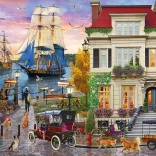 Puzzle bateau au port 1000 pièces