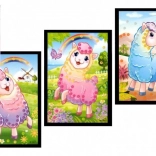 Mini image pailletée lama 10 × 16 cm