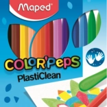 Crayons plastiques triangulaires MAPED Color'Peps PlastiClean, 12 pièces