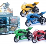 Moto de course en métal 11 cm