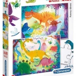 Puzzle 2×20 Super Color – dinosaures amusants