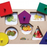 Just Jigsaws Puzzle en bois Formes et mémoire 6 pièces et 4 modèles
