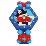 Bino montre en bois Pirate bleue
