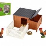 Poulailler avec enclos en plastique avec accessoires