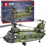 Reobrix kit d’assemblage hélicoptère CH-47 Chinook – hélicoptère militaire à rotors en tandem, 1451 pièces
