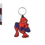 porte-clés en caoutchouc Spiderman tirant une toile