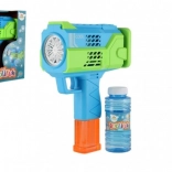 Pistolet à bulles avec recharge, en plastique, 16 cm, à piles