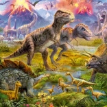 Puzzle 500 pièces, rencontre de dinosaures