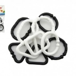 Formes en plastique noir et blanc – chaîne pour bébés, 10 pcs