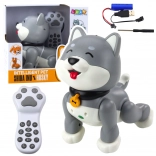 Chien robot interactif Husky télécommandé et commandes vocales – gris
