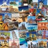 eurographics puzzle globe-trotter – carte du monde 1000 pièces
