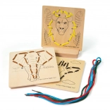 Bigjigs Toys enfilage par numéros – animaux sauvages