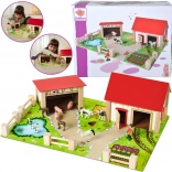 Eichhorn grande ferme en bois avec figurines, 25 pièces