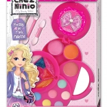 coffret cosmétique pour enfants 5+ trousse rose avec fards à paupières, gloss, miroir et accessoires