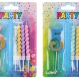 Bougie de fête numéro 5 avec bougies supplémentaires