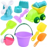 Ensemble de jouets de sable avec seau coloré et petite voiture