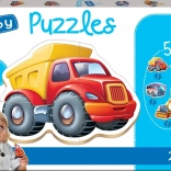 baby puzzle véhicules 5-en-1 d’EDUCA (3–5 pièces)