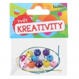 Perles colorées avec cordelette