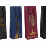 Sac cadeau pour bouteille M, 36 × 12,8 × 8,4 cm, motif toutes saisons