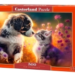 Puzzle 500 pièces CASTORLAND – nouvelle amitié (chien et chat)