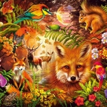 Puzzle Fleurs, Fourrure et Plumes 1000 pièces