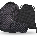 Ensemble de fournitures scolaires BAAGL Skate Max gris : sac à dos, trousse et sac