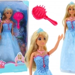 Poupée ANLILY princesse des mers avec robe bleue et brosse
