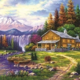 Puzzle Coucher de soleil en montagne 1000 pièces