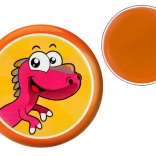 Assiette volante avec dinosaure orange 20 cm