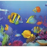 Peinture diamant sur panneau Poissons 29 × 21 cm