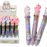 stylo bille multicolore licorne, automatique, 10 couleurs