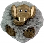 Éléphant décoratif en peluche avec détails en bois