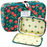 Trousse scolaire avec motif de cerises, vert, 22,5 cm