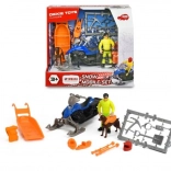 Motoneige de secours YAMAHA Phazer X‑TX 1:24 avec remorque, sauveteur et chien d’avalanche