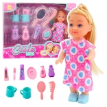 Set Mini Poupée Soin des Cheveux Robe Rose