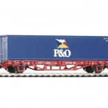 Wagon plat PIKO Lgs579 avec conteneur 40 ft P&O, DB AG, H0 (ère V)
